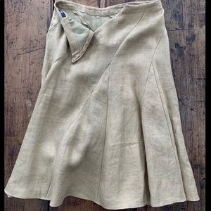 Daryl K designer metallic gold linen skirt. Size 2.